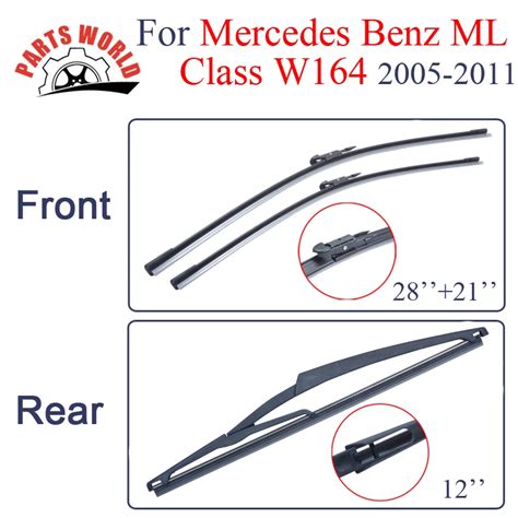 Front And Rear Wiper Blades For Mercedes Benz Ml Class W