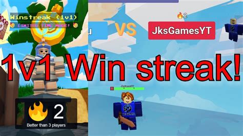 1v1 Win Streak Bedwars Update Roblox Youtube