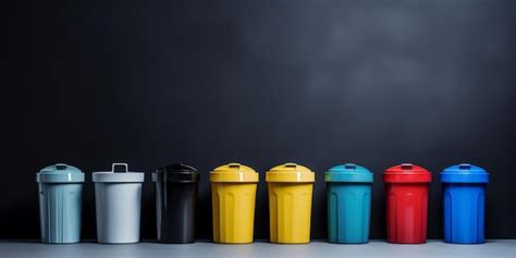 Premium AI Image Trash Cans For Garbage Separation Sorted By Color