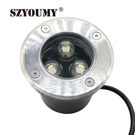 SZYOUMY 9W DC12V IP67 White 3 X 3W LED Inground Light RGB Underground