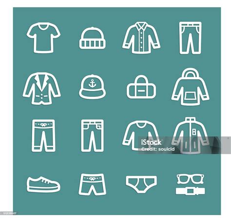 Menswear Icons Stock Illustration Download Image Now Bag Belt