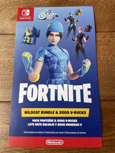 Nintendo Switch Fortnite Wildcat Vbucks Bundle Code Unscratched