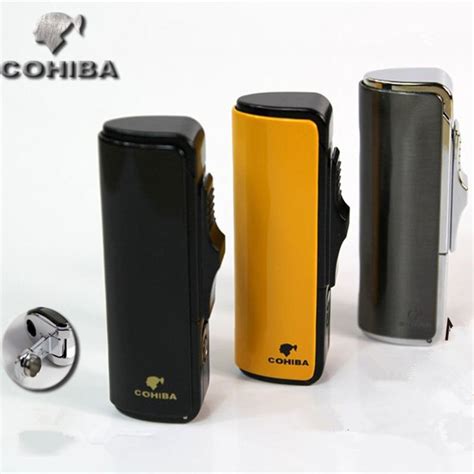 Cohiba High Qualtiy Metal Pocket Windproof Cigar Lighter With Cigar