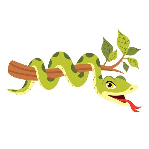 Ilustración de dibujos animados de una serpiente Vector Premium