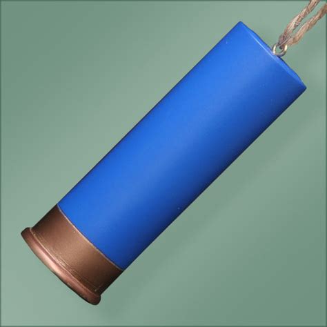 polyresin  gauge shotgun shell christmas tree ornament blue