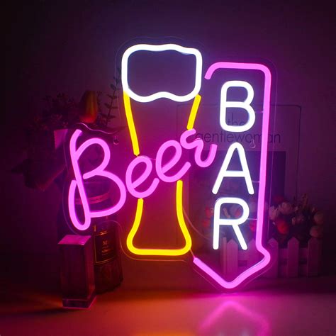 Wanxing Beer Neon Signs For Wall Decor Beer Bar Neon Lights Beer Neon Light Sign For Bar Beer