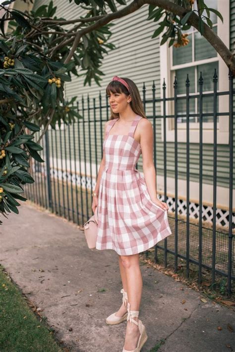 The Perfect White And Pink Gingham Dress Tayler Malott Pink Gingham