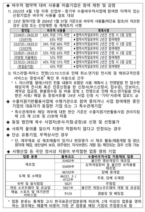 2024년 수출지원기반활용사업 참여기업 1차모집 공고중기부 수출바우처 사업 및 글로벌강소기업 1000 프로젝트 지원