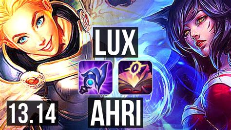 Lux Vs Ahri Mid 6 0 3 1 0m Mastery Dominating Na Master 13 14