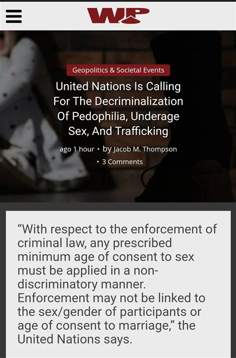 Citizenlenz On Twitter I Wonder Why The United Nations Wants To Legalize Sex Between Adults