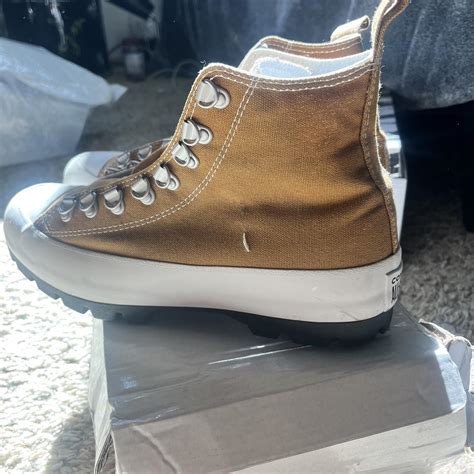 Light Brown Platform Converse Chuck Taylors Never Depop