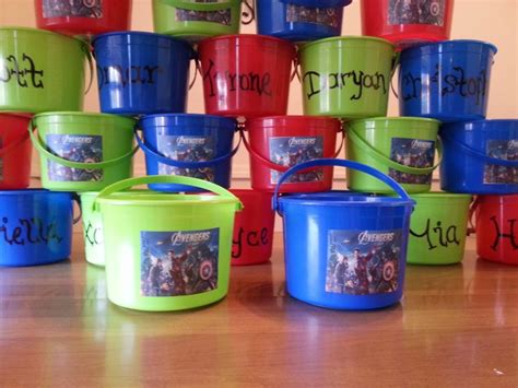 Custom Made Party Buckets Personalized With Each Persons Name Choose