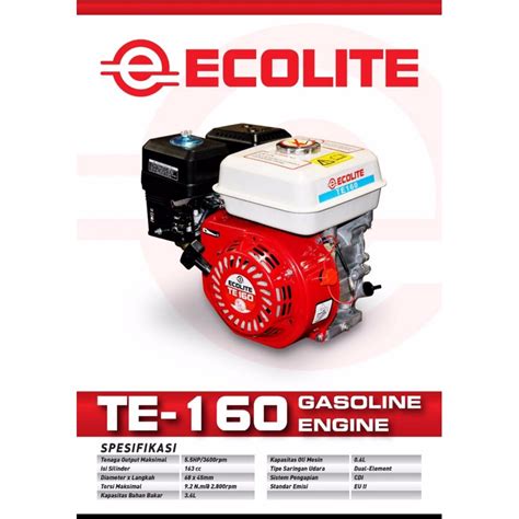 Jual Mesin Bensin Penggerak Serbaguna Ecolite TE160 TE 160 GX160 GX 160