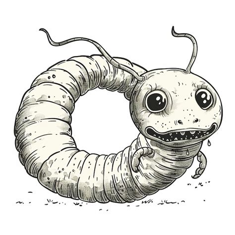 Premium Vector | A drawing of a giant worm with a mouth open