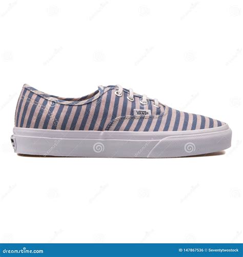 Vans Authentic Navy Blue Stripes Sneaker Editorial Photo Image Of