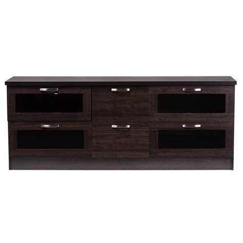 Baxton Studio Adelino Dark Brown Wood Entertainment Center