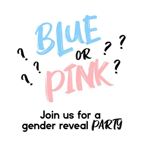 Premium Vector Blue Or Pink Gender Reveal Party Card Banner Vector