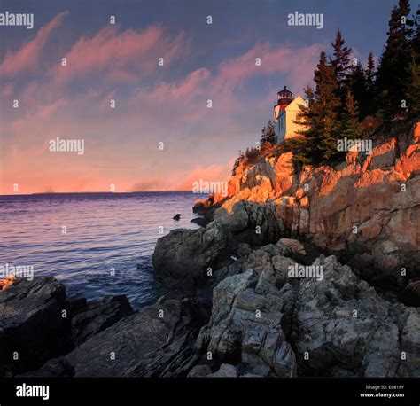 Photo Of Bass Harbor Head Lighthouse At Sunrise Acadia National Park