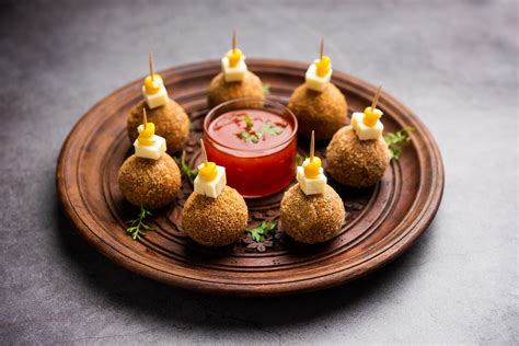 Corn Cheese balls with dip - popular party snack from India 15933316 ...