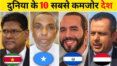 दुनिया के 10 सबसे कमजोर देश Top 10 Weakest Countries In The World