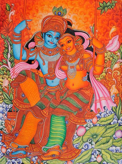 Kerala Mural Paintings Radha Krishna