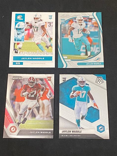 Lot 4 Mint 2021 Panini RC Jaylen Waddle Rookie Football Cards