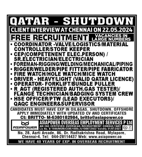 Assignment Abroad Times Gulf Job Vacancy