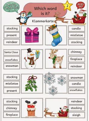 Ideenreise Blog Klammerkarten Zum Thema Christmas Englisch