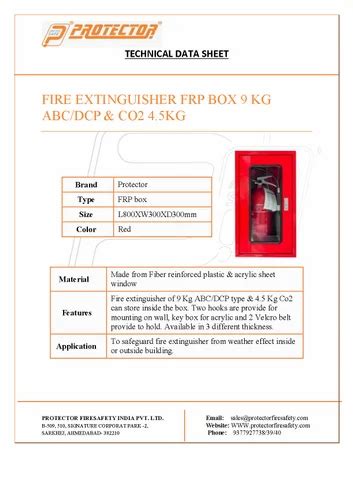 Fire Extinguisher Frp Box Kg Abc Dcp Co Kg At Piece