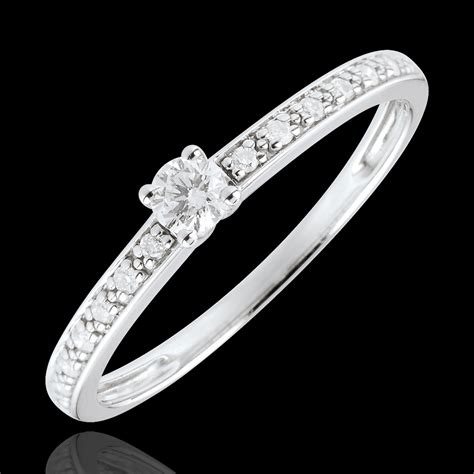 Bague De Fian Ailles Or Blanc Solitaire Diamant Bor Ale Carat