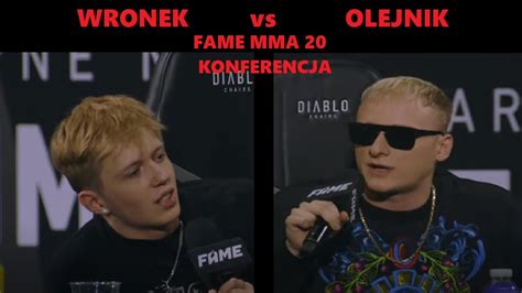 WRONEK Vs TOMEK OLEJNIK FAME MMA 20 KONFERENCJA YouTube