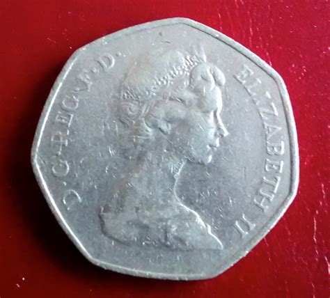 P Fifty Pence Accession Eec Ring Of Hands Old Large Style Coin