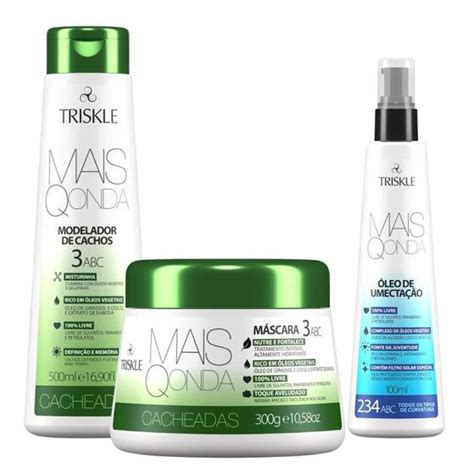 Kit Triskle Mais Q Onda Cacheado Modelador Mascara Umectação Kit de