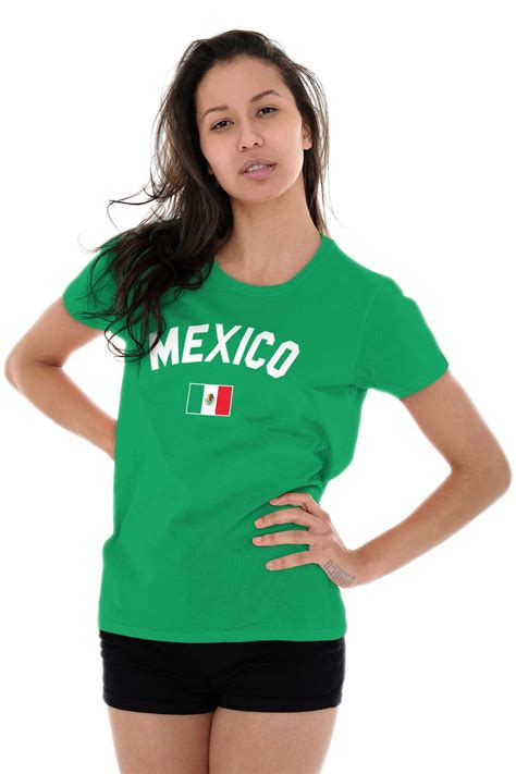 Mexico Country Flag Soccer Fan Pride Womens T Shirt Ladies Tee Brisco