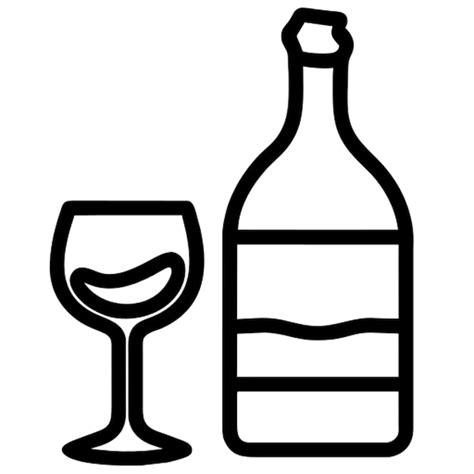 Premium Vector Wine Bottle And One Glas Icon Outline