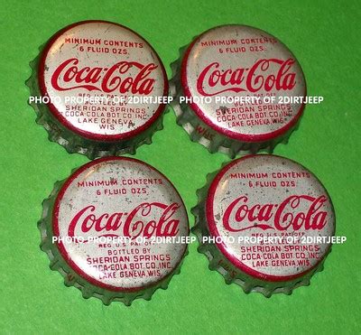 4 COCA COLA 1950 WIS OLD CORK USED SODA BOTTLE CAPS Antique Price