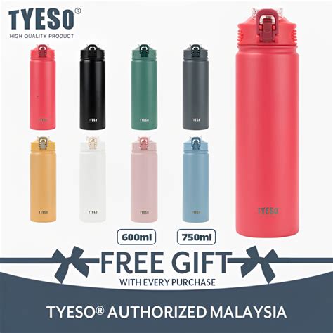 TYESO Vacuum Insulated Tumbler Bottle With Handle 600ml 750ml TS