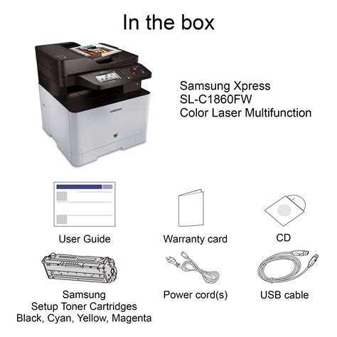 Samsung Xpress C1860fw Wireless Color Laser Printer With Scan Copy Fax Simple Nfc Wifi