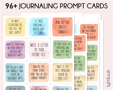 Journaling Prompt Cards Lightandsaltdesign