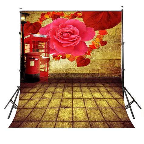 Hellodecor X Ft Photography Background Brick Wall Retro Flower Pattern