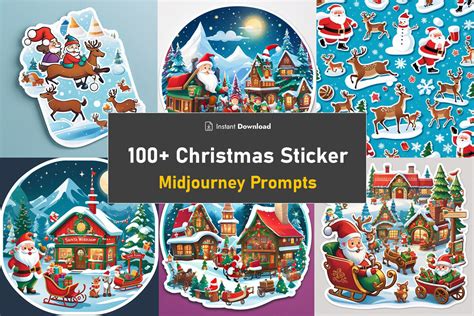 Christmas Sticker Midjourney AI Prompts Graphic By Designlaz Creative