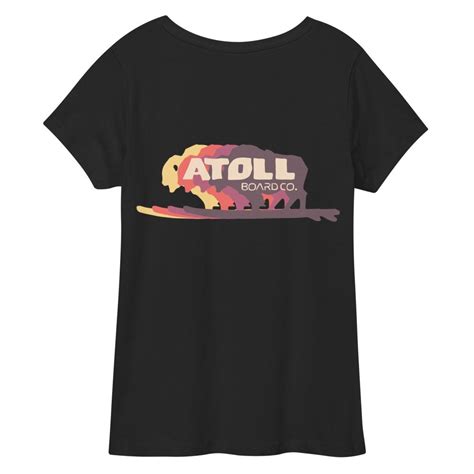 Womens Fitted V Neck Tee With Atoll Bison Shift Logo