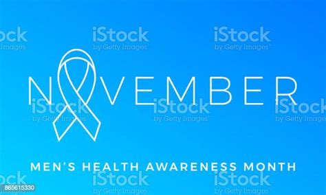 Mustache Men Health Man Prostate Cancer November Awareness Month Vector