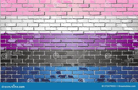 Genderfluid Pride Flag On A Brick Wall Stock Vector Illustration Of