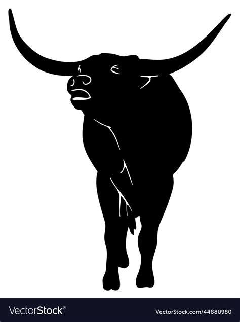 Texas longhorn cattle icon cattle bull with big Vector Image