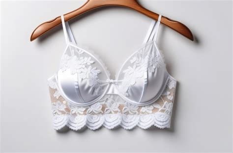 White Lacy Lingerie On White Background Sexy Bra Panties Flat Lay Top View Horizontal Banner