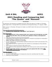 Eal Reading And Comparing Sac Docx Unit Eal Aos Reading