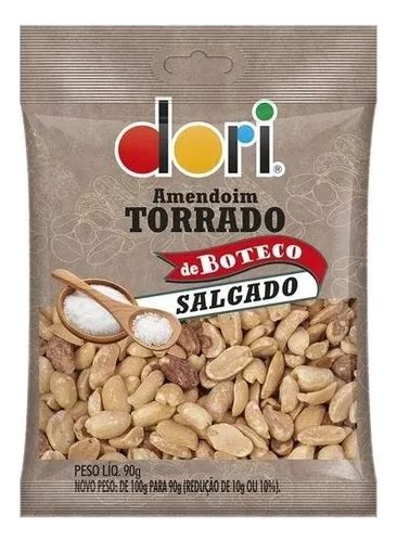 Amendoim Torrado Salgado Sem Pele Boteco Dori 90g Parcelamento Sem Juros