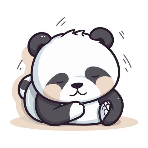 Premium Vector Panda Bear Sleeping Cute Cartoon Character Vector