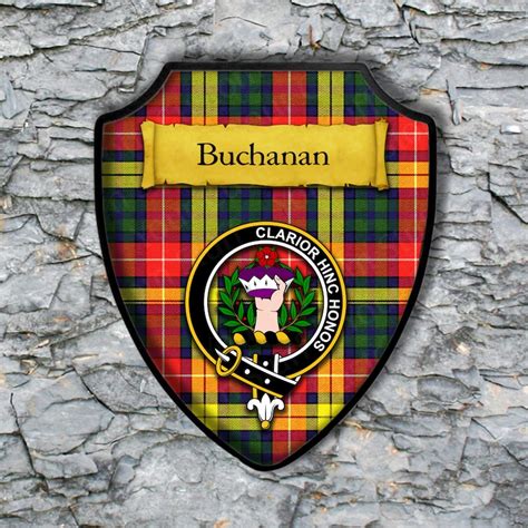 Buchan Shield Plaque With Scottish Clan Coat Of Arms Badge On Etsy